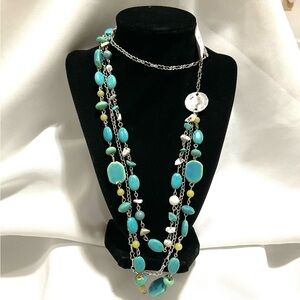Blue Genuine Howlite Necklace